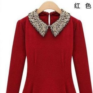 Long Sleeve Red Dress